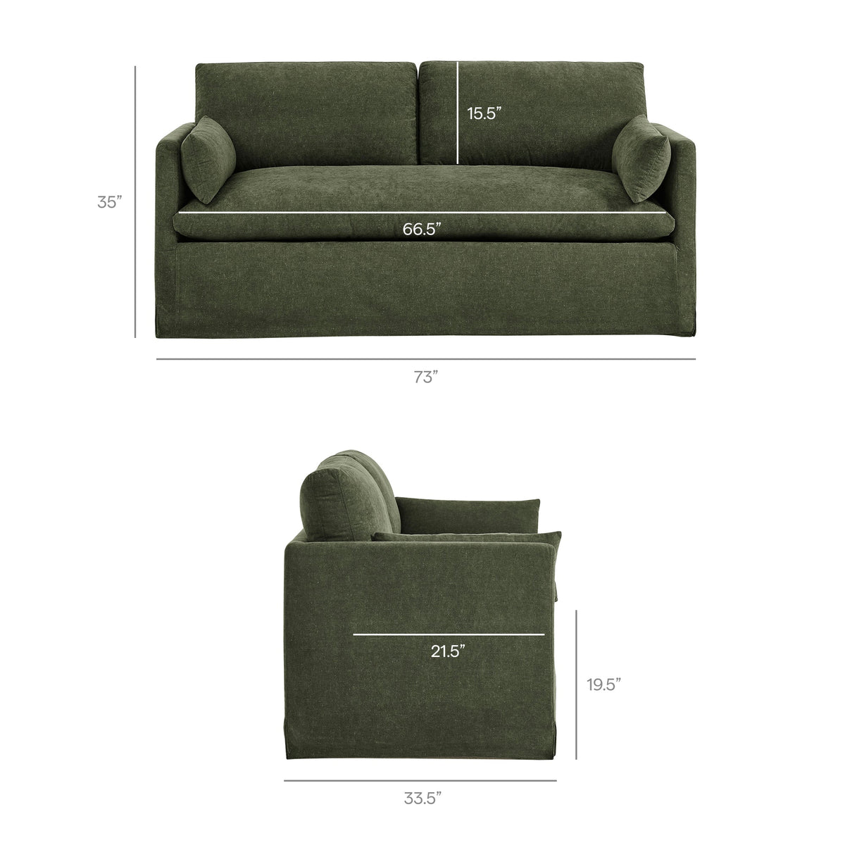 Wellfleet Slipcovered Linen-Blend Loveseat by Modway