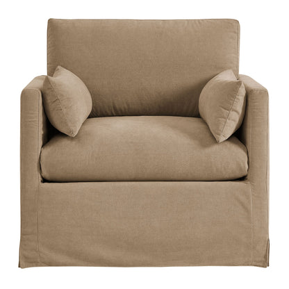 Wellfleet Slipcovered Linen-Blend Armchair by Modway