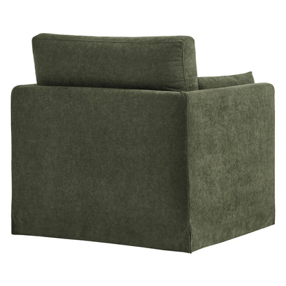 Wellfleet Slipcovered Linen-Blend Armchair by Modway