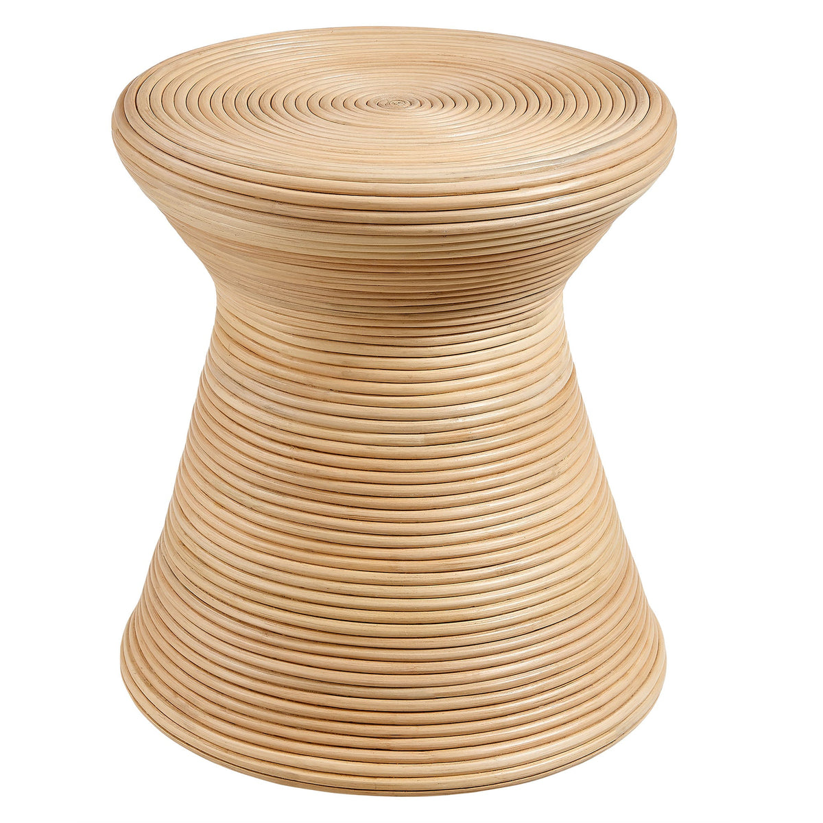 Tavi Hourglass Natural Rattan Round Side Table by Modway