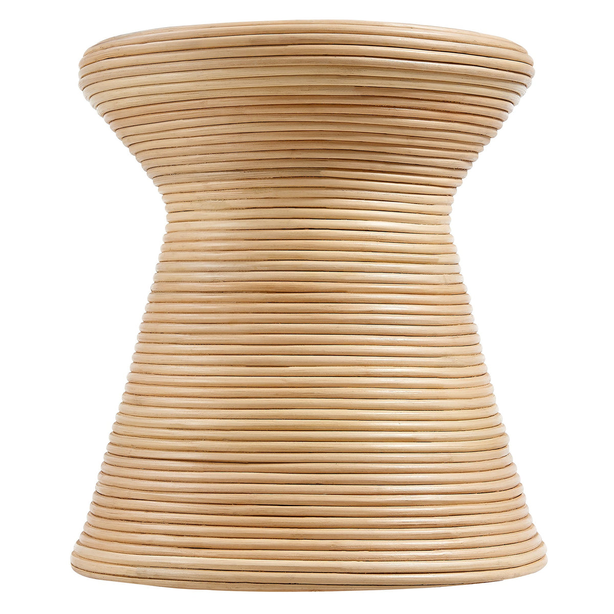Tavi Hourglass Natural Rattan Round Side Table by Modway