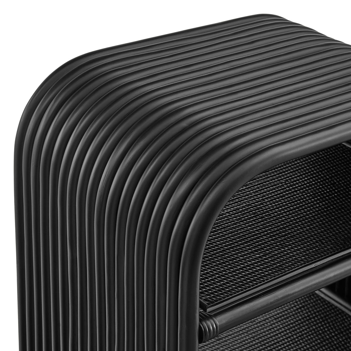 Eve Curved Natural Rattan Side Table by Modway