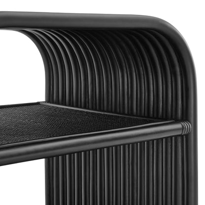 Eve Curved Natural Rattan Side Table by Modway
