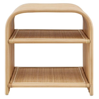 Eve Curved Natural Rattan Side Table by Modway