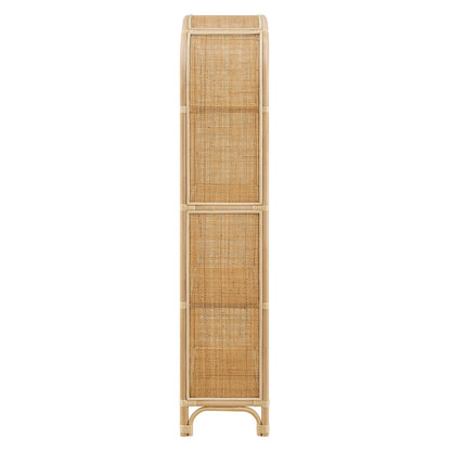 Celeste 67 Inch Tall Arched Natural Rattan Bookshelf by Modway