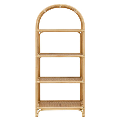 Celeste 67 Inch Tall Arched Natural Rattan Bookshelf by Modway