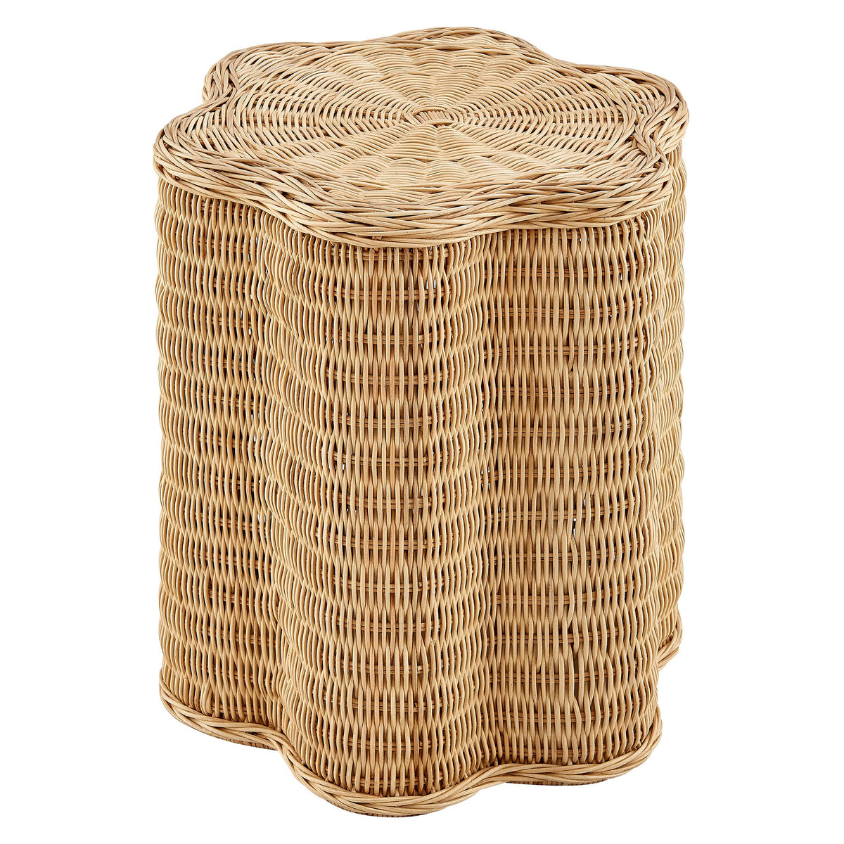 Erika Scalloped Natural Rattan Side Table by Modway