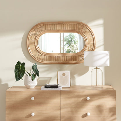 Sovana Oval Rattan Wall Mirror by Modway