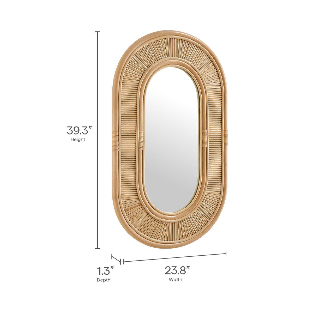 Sovana Oval Rattan Wall Mirror by Modway