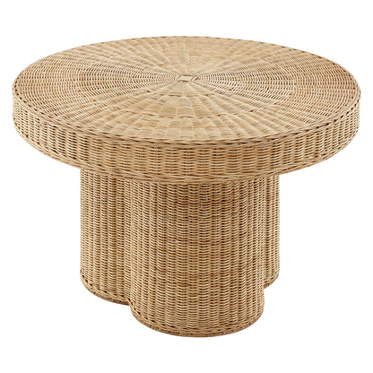 Ainsley 32 Inch Round Natural Rattan Coffee Table by Modway