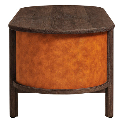Coralie Curved Vegan Leather Oval Coffee Table by Modway