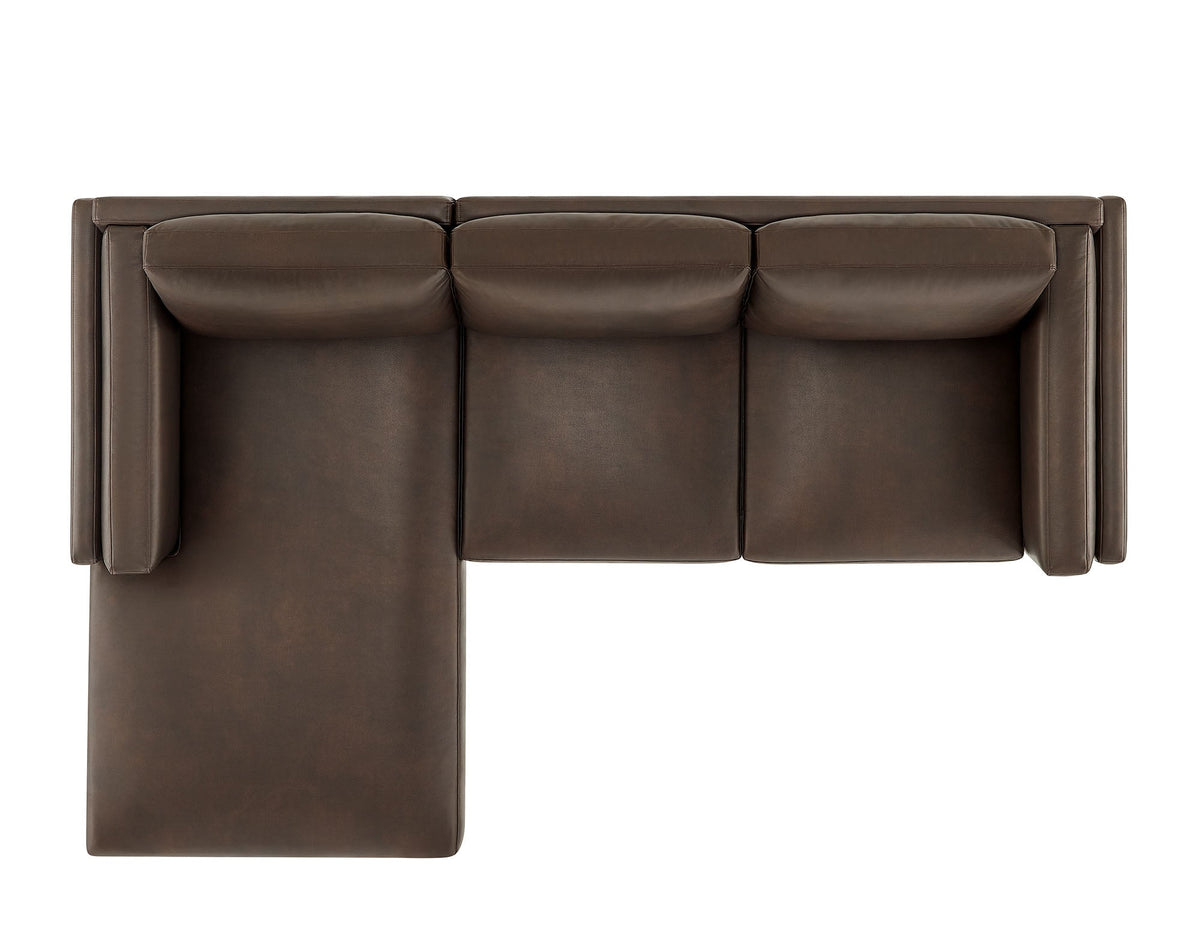 Roscoe Left-Facing Vegan Leather Sectional Sofa with Chaise