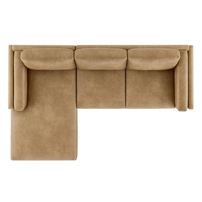 Roscoe Left-Facing Vegan Leather Sectional Sofa with Chaise