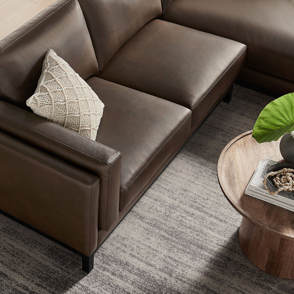 Roscoe Right-Facing Vegan Leather Sectional Sofa with Chaise by Modway