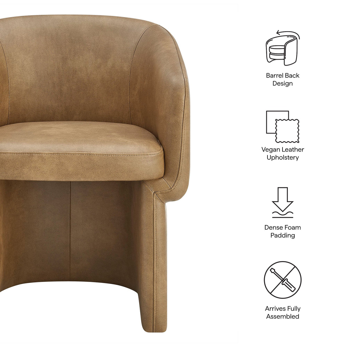 Verity Barrel Back Vegan Leather Dining Chair by Modway