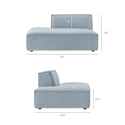 Restore Performance Fabric Upholstered Left-Facing Armless Modular Chaise by Modway