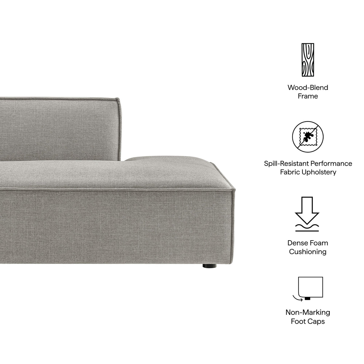 Restore Performance Fabric Upholstered Right-Facing Armless Modular Chaise by Modway