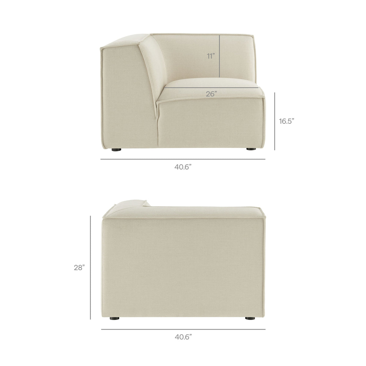 Restore Performance Fabric Upholstered Modular Corner Chair by Modway