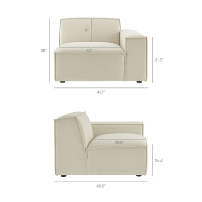 Restore Performance Fabric Upholstered Right-Facing Modular Lounge Chair by Modway