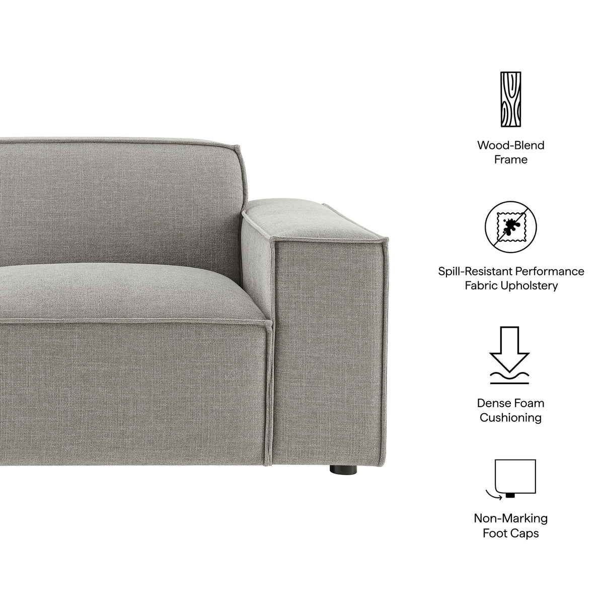 Restore Performance Fabric Upholstered Right-Facing Modular Lounge Chair by Modway