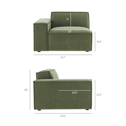 Restore Performance Fabric Upholstered Left-Facing Modular Lounge Chair by Modway