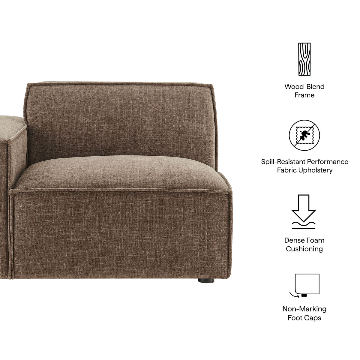 Restore Performance Fabric Upholstered Left-Facing Modular Lounge Chair by Modway