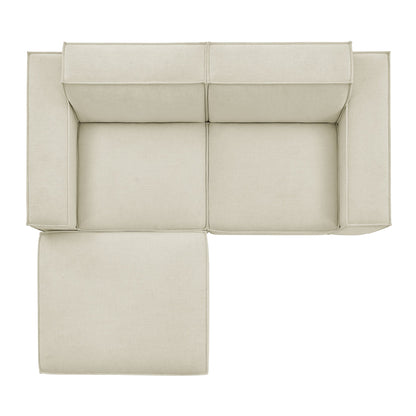 Restore 3-Piece Performance Fabric Upholstered Modular Loveseat with Ottoman by Modway