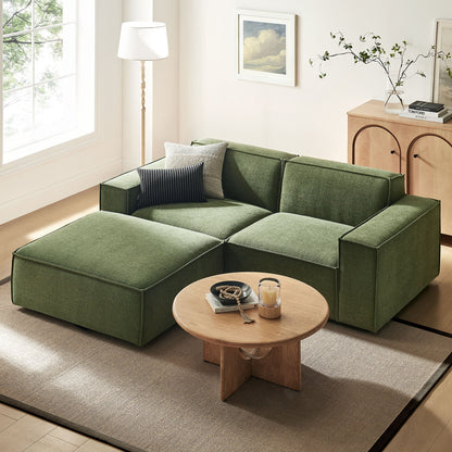 Restore 3-Piece Performance Fabric Upholstered Modular Loveseat with Ottoman by Modway