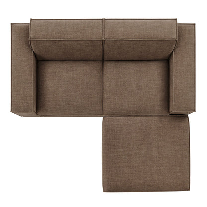 Restore 3-Piece Performance Fabric Upholstered Modular Loveseat with Ottoman by Modway