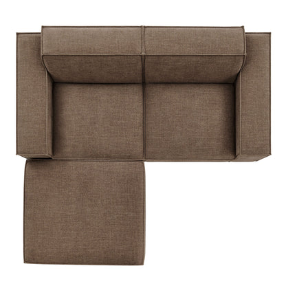 Restore 3-Piece Performance Fabric Upholstered Modular Loveseat with Ottoman by Modway
