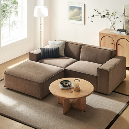 Restore 3-Piece Performance Fabric Upholstered Modular Loveseat with Ottoman by Modway