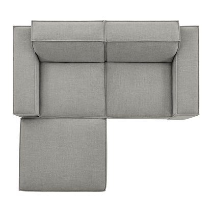 Restore 3-Piece Performance Fabric Upholstered Modular Loveseat with Ottoman by Modway