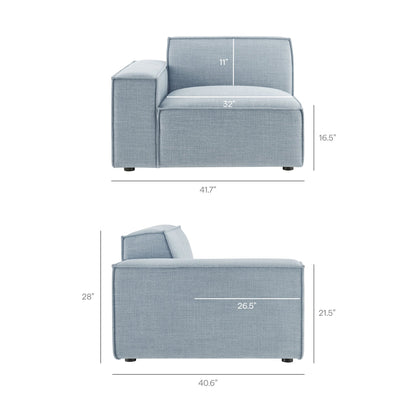 Restore 3-Piece Performance Fabric Upholstered Modular Loveseat with Ottoman by Modway