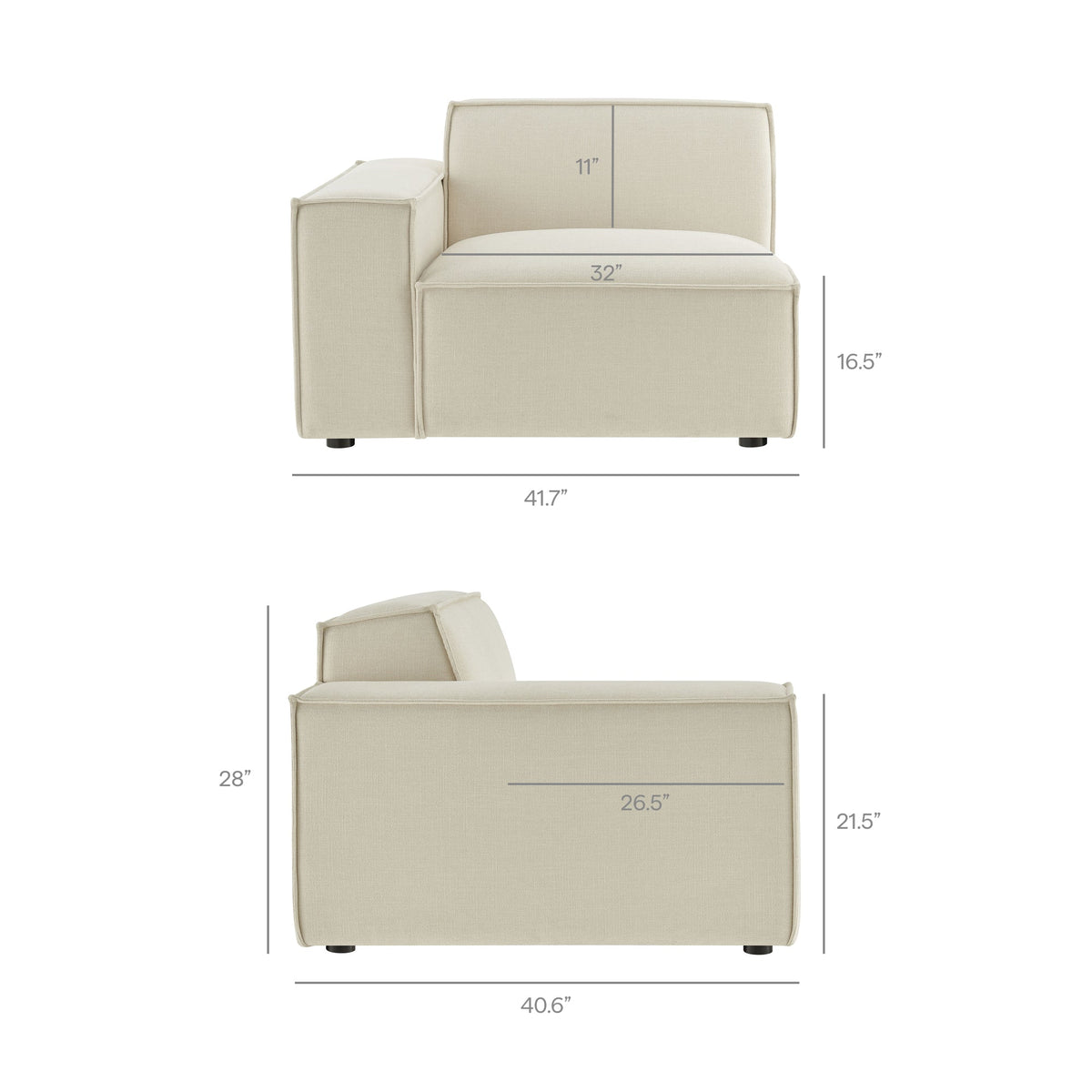 Restore 3-Piece Performance Fabric Upholstered Modular Sofa Set by Modway