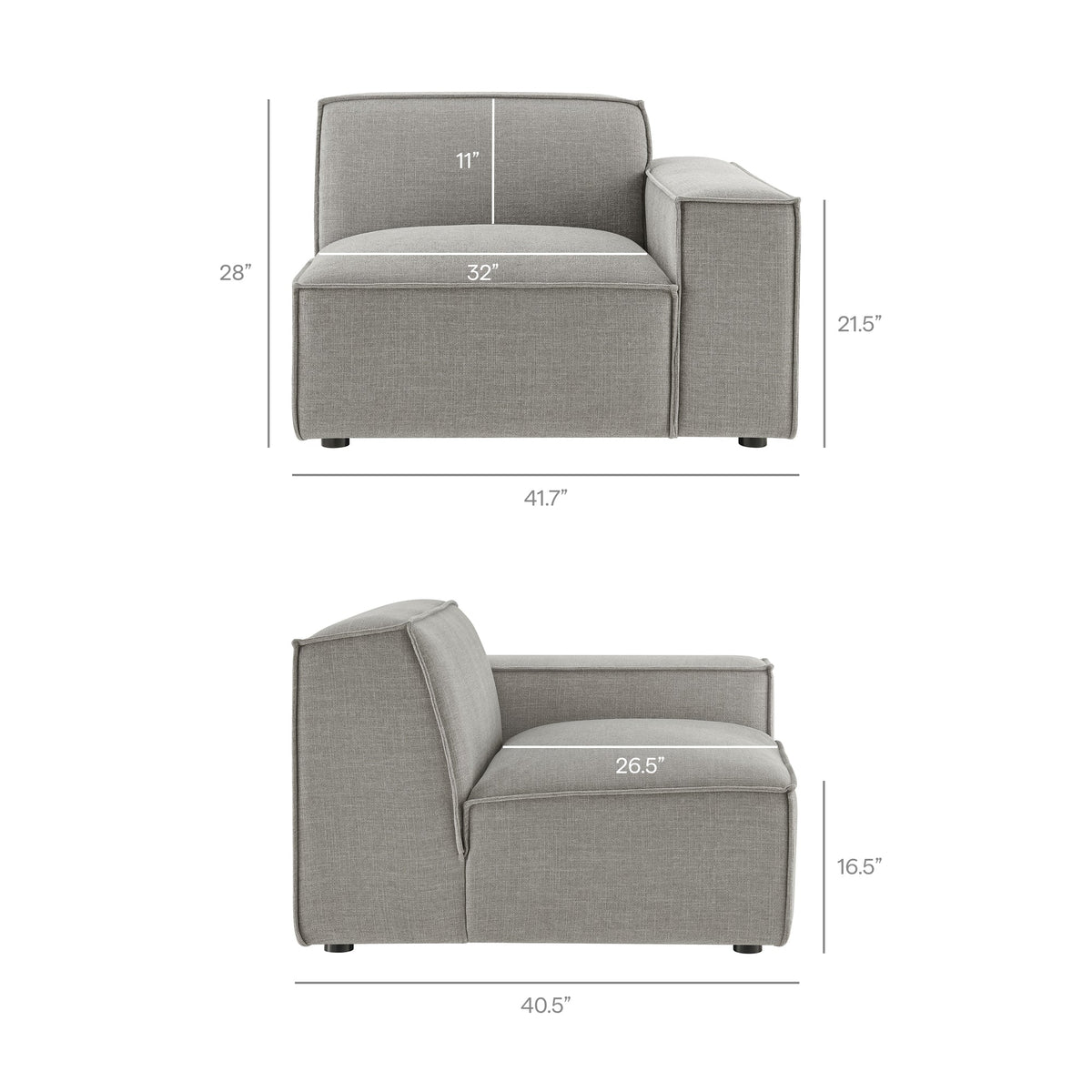 Restore 3-Piece Performance Fabric Upholstered Modular Sofa Set by Modway