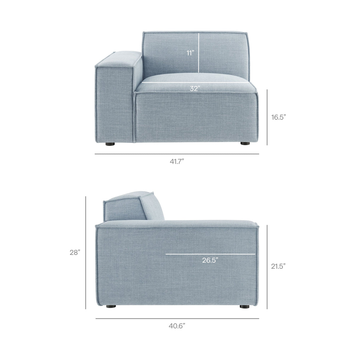 Restore 3-Piece Performance Fabric Upholstered Modular Sofa Set by Modway