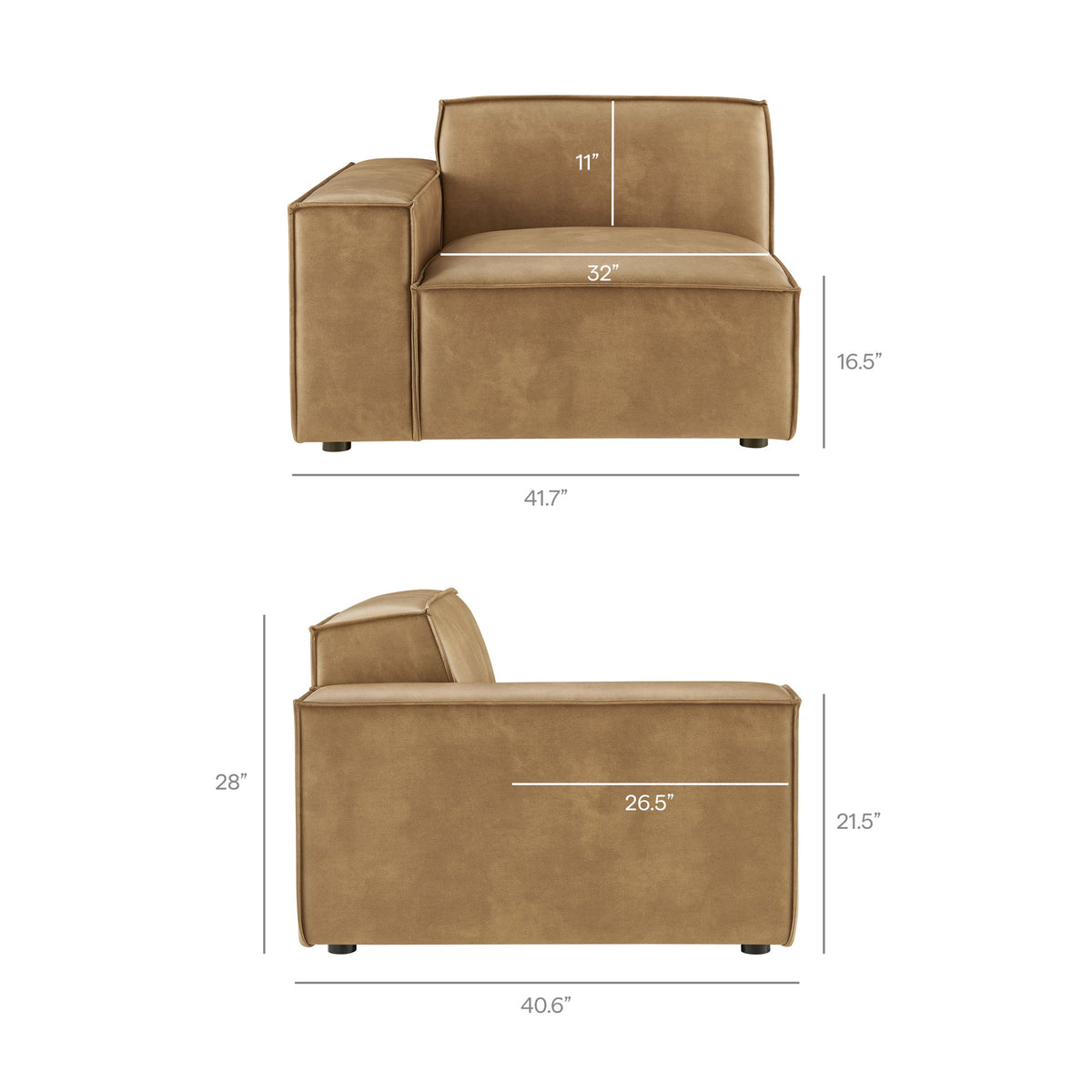Restore 3-Piece Vegan Leather Modular Sofa Set by Modway