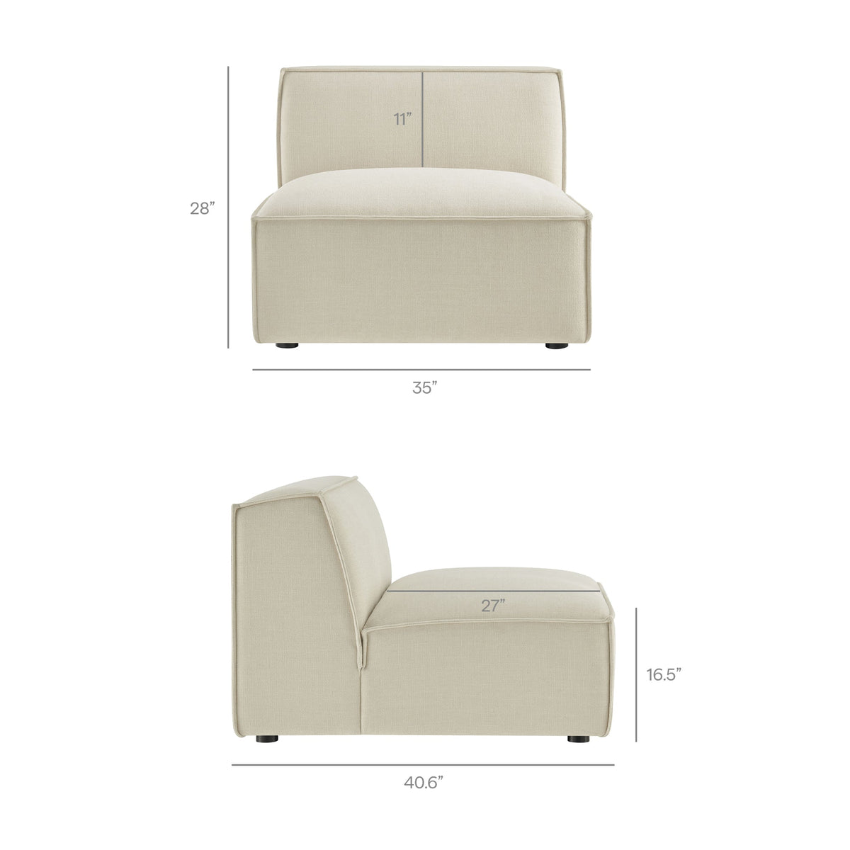 Restore 4-Piece Performance Fabric Upholstered Modular Sofa Set with Ottoman by Modway