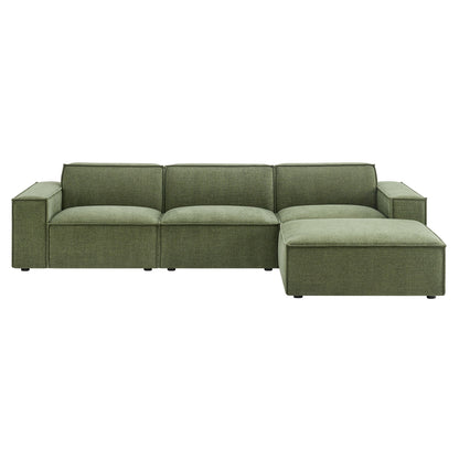 Restore 4-Piece Performance Fabric Upholstered Modular Sofa Set with Ottoman by Modway