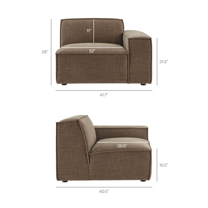 Restore 4-Piece Performance Fabric Upholstered Modular Sofa Set with Ottoman by Modway