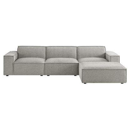 Restore 4-Piece Performance Fabric Upholstered Modular Sofa Set with Ottoman by Modway