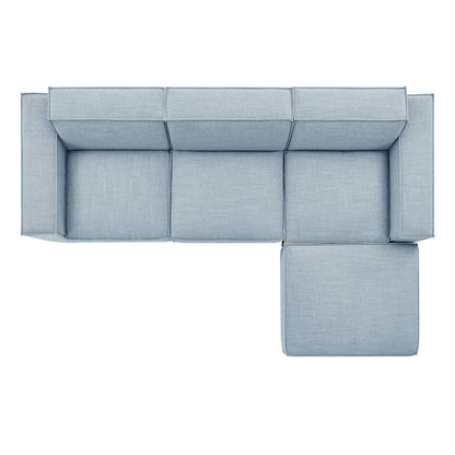 Restore 4-Piece Performance Fabric Upholstered Modular Sofa Set with Ottoman by Modway