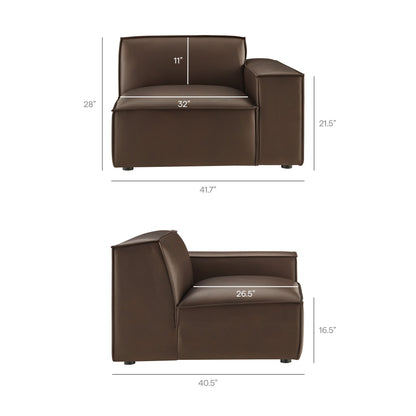 Restore 5-Piece Vegan Leather Modular L-Shaped Sofa by Modway
