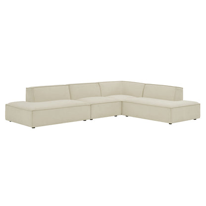 Restore 4-Piece Performance Fabric Upholstered Modular L-Shaped Armless Sectional Sofa by Modway