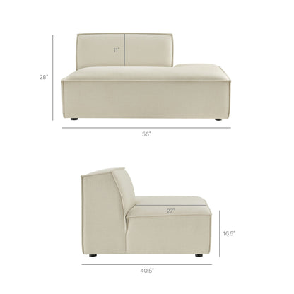 Restore 4-Piece Performance Fabric Upholstered Modular L-Shaped Armless Sectional Sofa by Modway
