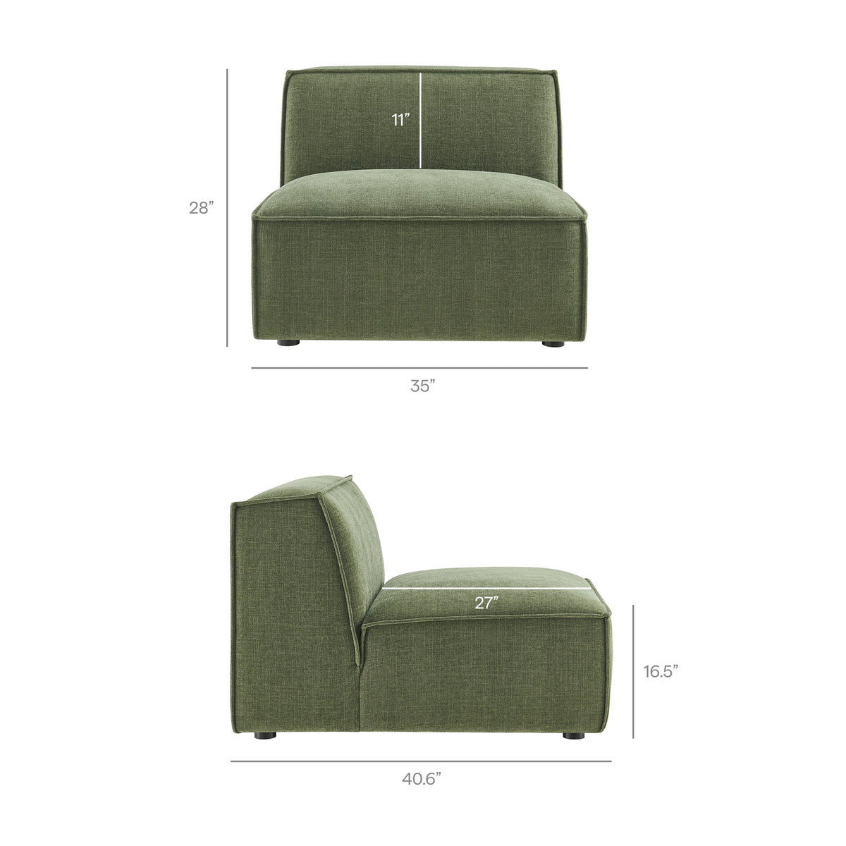 Restore 4-Piece Performance Fabric Upholstered Modular L-Shaped Armless Sectional Sofa by Modway