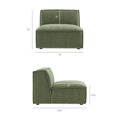 Restore 4-Piece Performance Fabric Upholstered Modular L-Shaped Armless Sectional Sofa by Modway