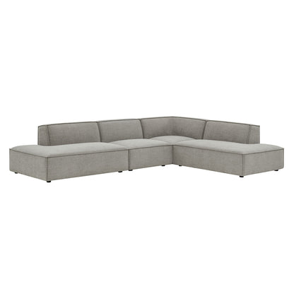 Restore 4-Piece Performance Fabric Upholstered Modular L-Shaped Armless Sectional Sofa by Modway