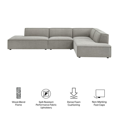 Restore 4-Piece Performance Fabric Upholstered Modular L-Shaped Armless Sectional Sofa by Modway