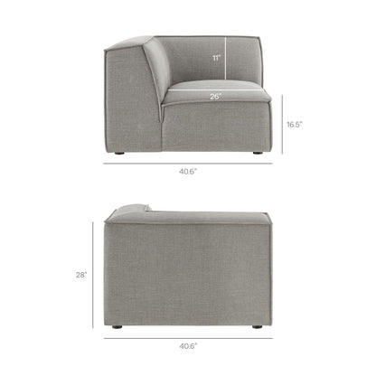 Restore 4-Piece Performance Fabric Upholstered Modular L-Shaped Armless Sectional Sofa by Modway